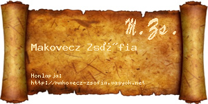 Makovecz Zsófia névjegykártya